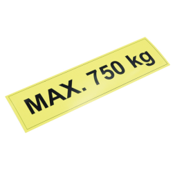 750806LG Informacijska naljepnica - maksimalna nosivost - 750 kg